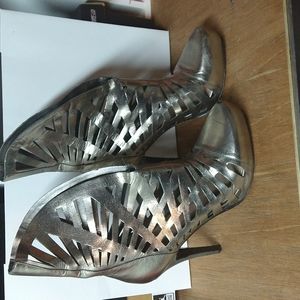 Metallic silver cutout boots size 9.5 Rachel Roy